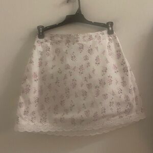 Forever 21 Floral White and Pink Women's Mini Skirt(white shorts attached-skort)